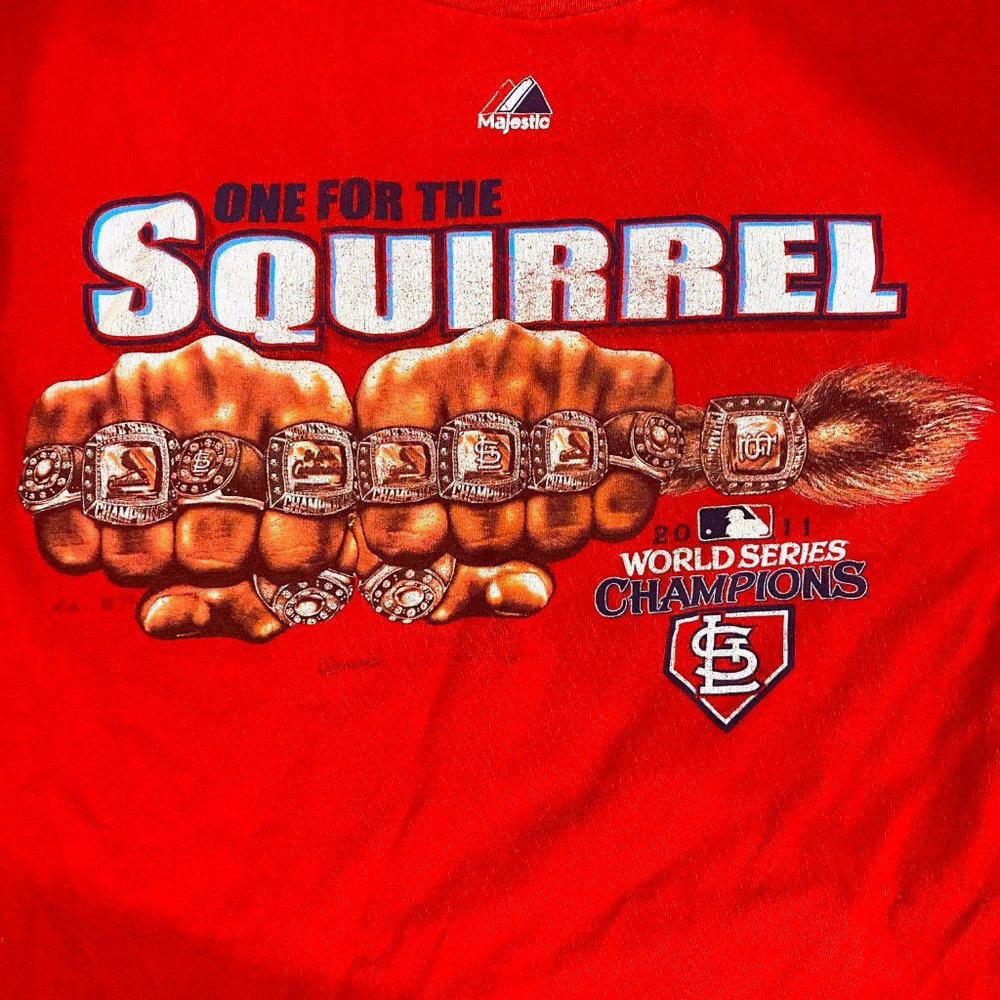 2011‎ World Series Champions Saint Louis Short Sleeve Size M T-shirt Red Cotton